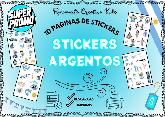 ¡PACK DE STICKERS ARGENTINOS PARA IMPRIMIR!💙🤍💙